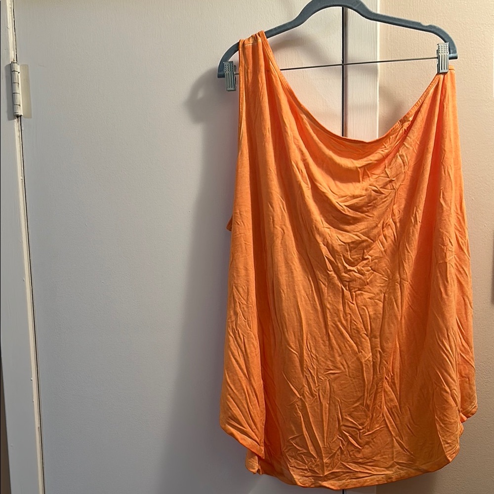 Orange Asymmetrical Relaxed Tank Top